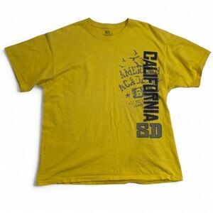 Fruit of the Loom California SD Y2K Graphic T-Shirt Men’s Large Yellow Retro Tee